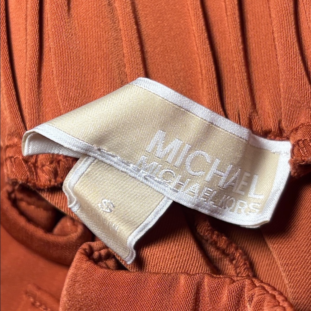 Michael Kors rust orange silky cargo joggers straight leg pull on  trousers S - Picture 9 of 14
